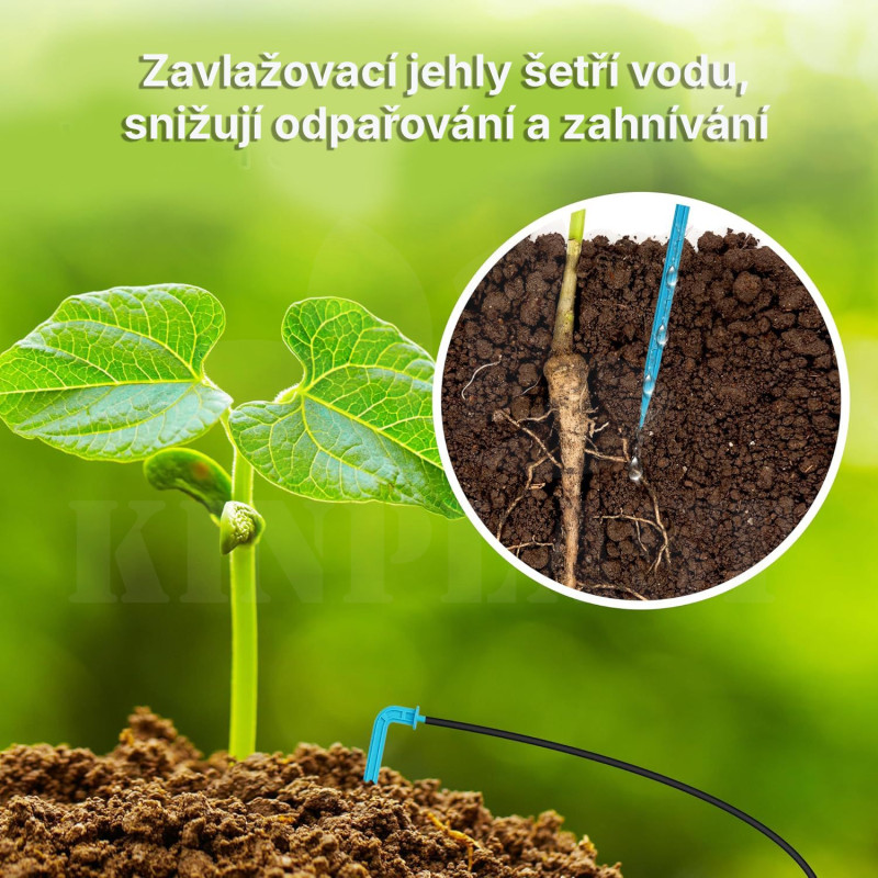 Automatická solární závlaha - 30 Biling 54l/h, baterie 3000 mAh, zavlažovací systém 30 kapačů, solární panel 7,5 W, 30 m