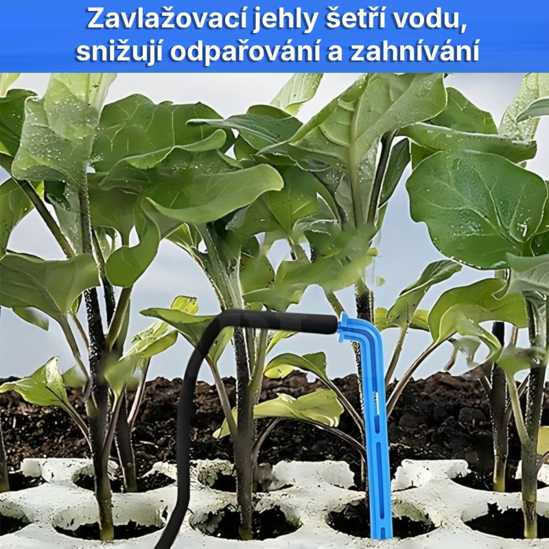 Zavlažovací jehla, 10x kapkovací jehla ke kořenům 10 cm, bez regulovaného výtoku, připojení na hadičky 4/7mm