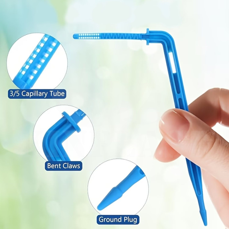 Zavlažovací jehla, 10x kapkovací jehla ke kořenům 10 cm, bez regulovaného výtoku, připojení na hadičky 4/7mm
