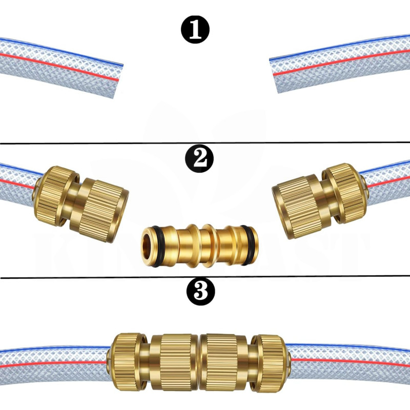 Hadicová rychlospojka oboustranná mosazná pro rozvod závlahy, pro hadice a rychlospojky 1/2