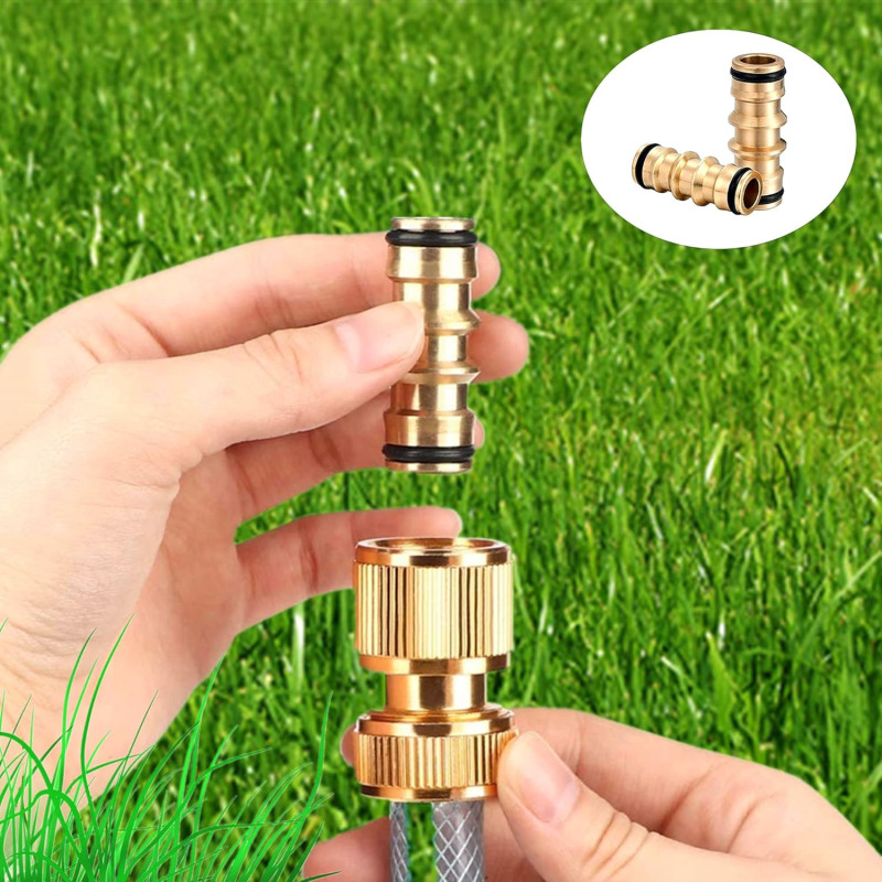 Hadicová rychlospojka oboustranná mosazná pro rozvod závlahy, pro hadice a rychlospojky 1/2