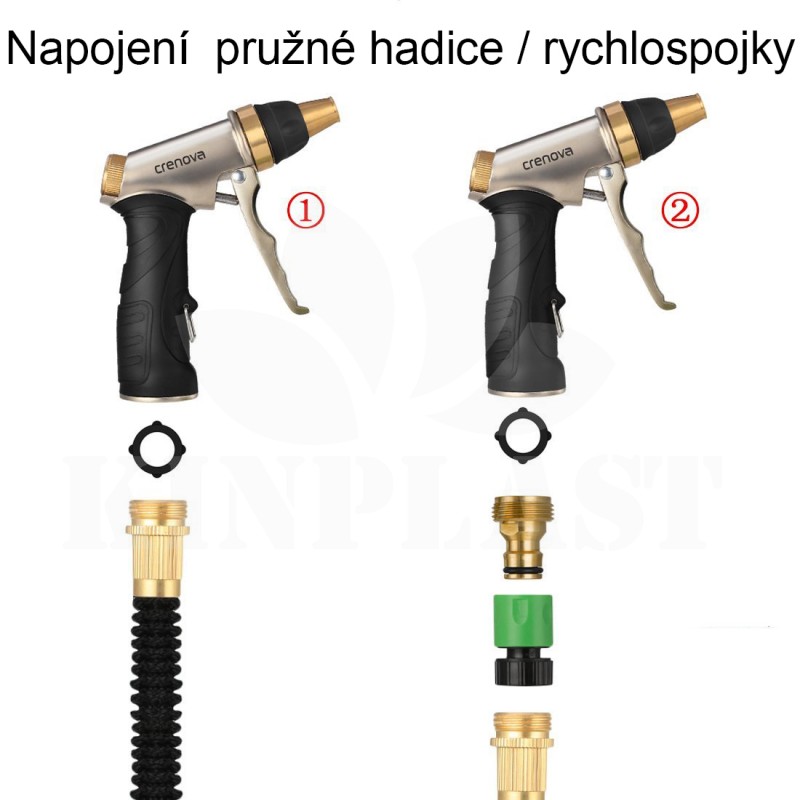 Zahradní stříkací pistole, kvalitní pokovené tělo, plynulé nastavení, mosazná rychlospojka 