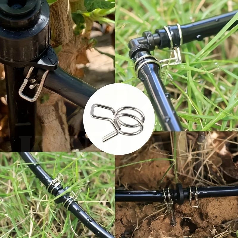 Hadicová spona nerez pro 4/7 mm hadičky pro trysky, kapkovače a rozvody pro kapkové zavlažování, 20 kusů