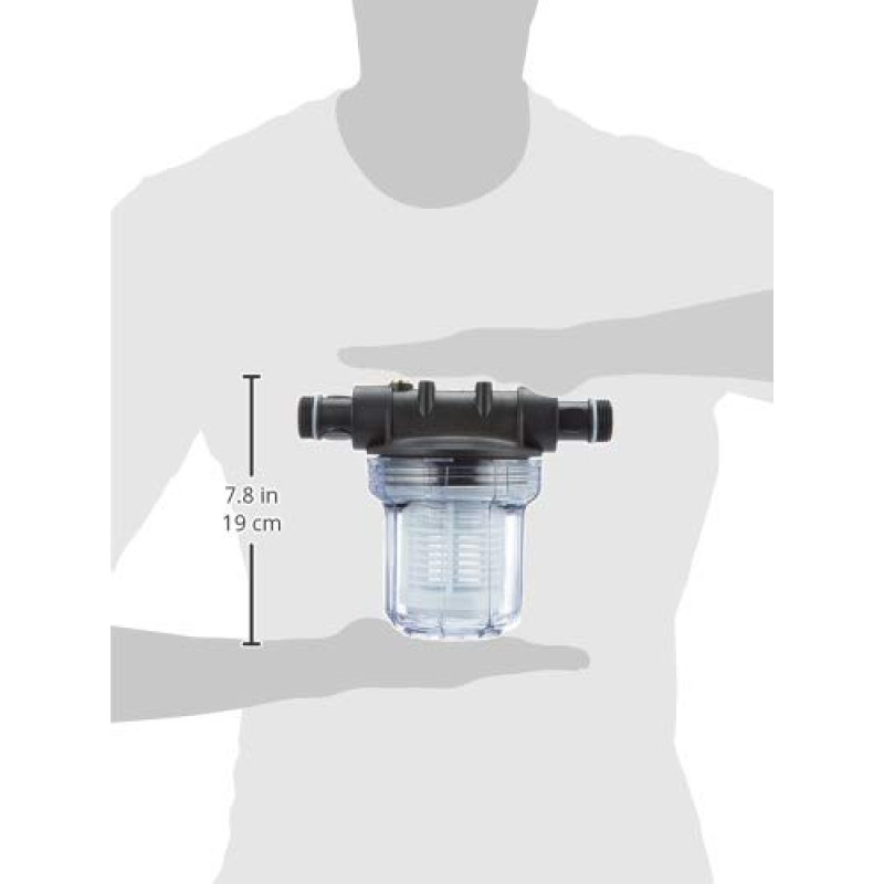 Vodní filtr předsazený pro zahradní čerpadlo, oboustranné závitové připojení z kovu IG/AG 1, 2x závitová redukce