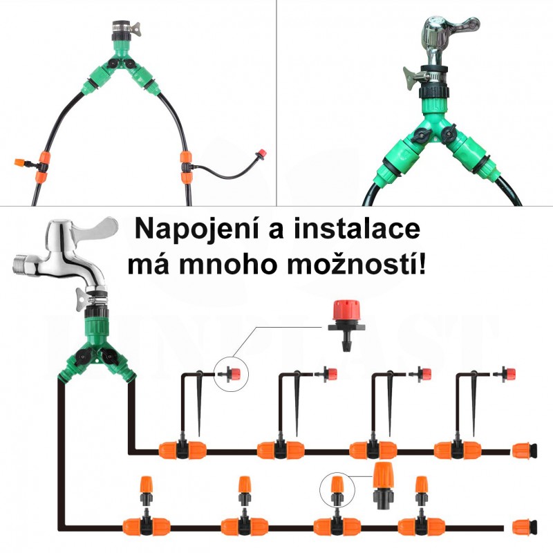 Zavlažovací sada 30m 9mm + 10m 6mm hadička, automatické, mechanické, bateriové hodiny